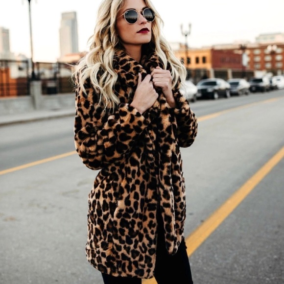 YJSFG House Faux Fur Leopard Jacket - Picture 2 of 8